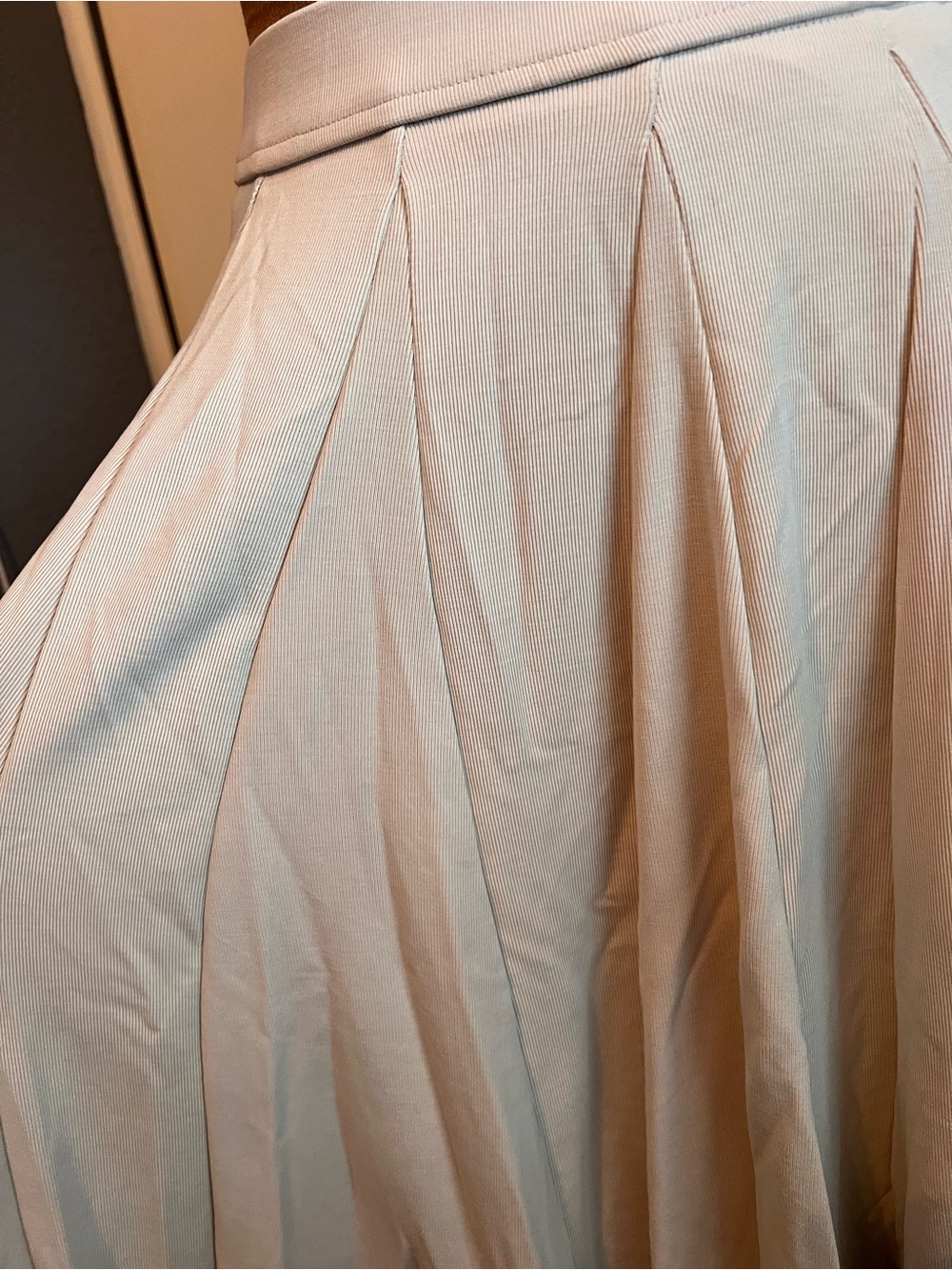 OGL Cream A-Line Pleated Midi Skirt - Picture 4 of 7